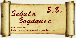 Sekula Bogdanić vizit kartica